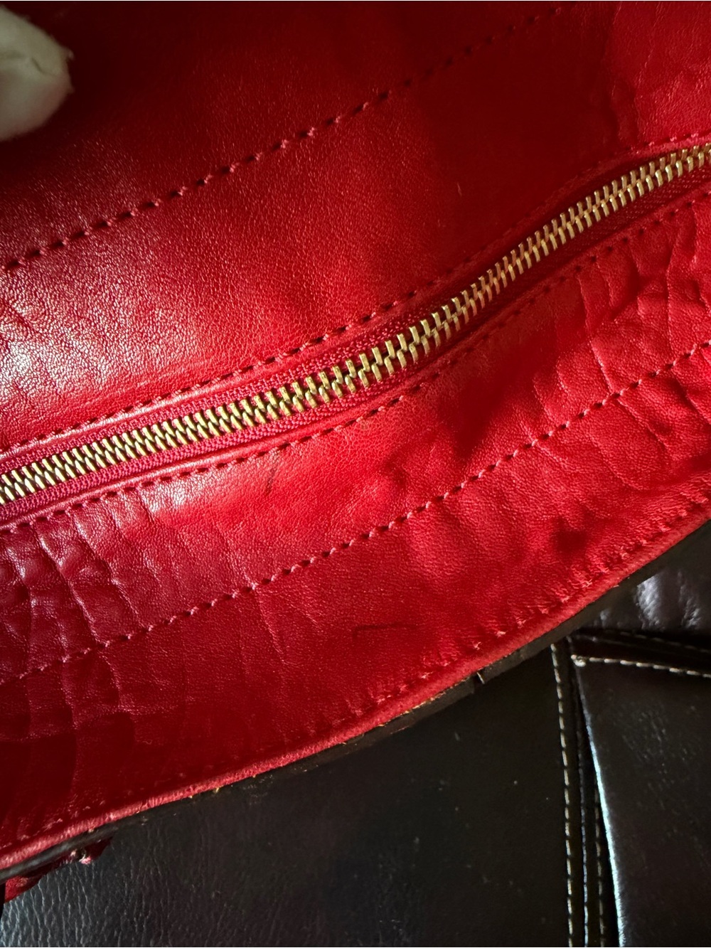 Michael Kors Red Leather Studded Tote with Gold Hardware - Picture 17 of 17